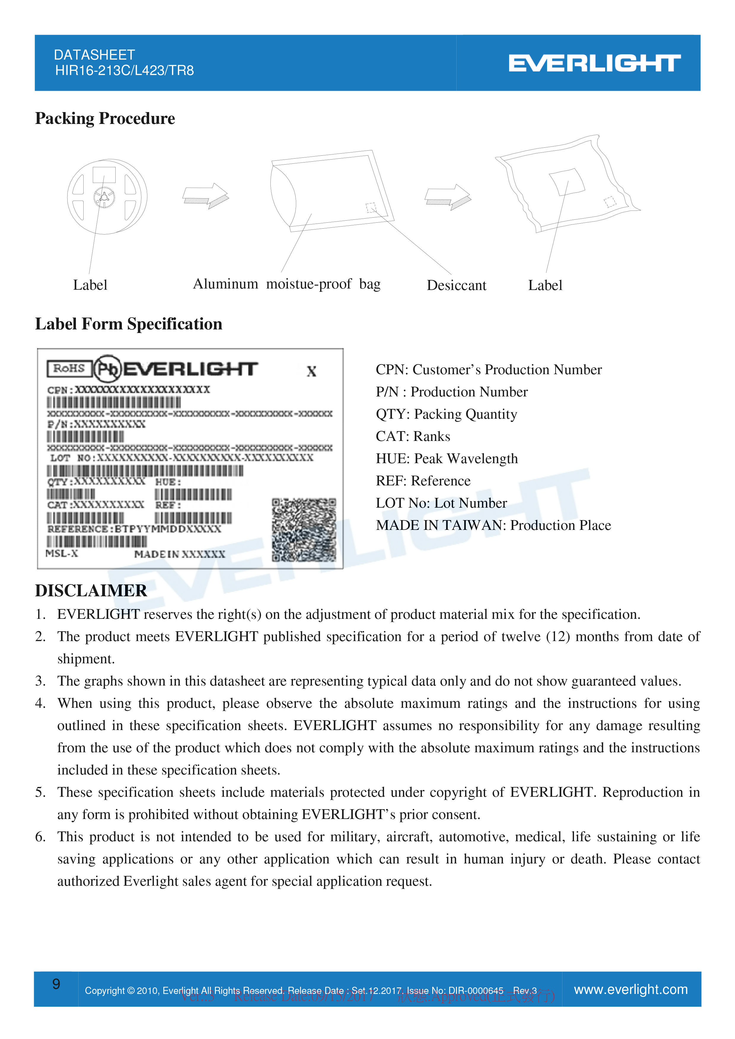 亿光贴片0402红外发射管HIR16-213C/L423/TR8规格书PDF