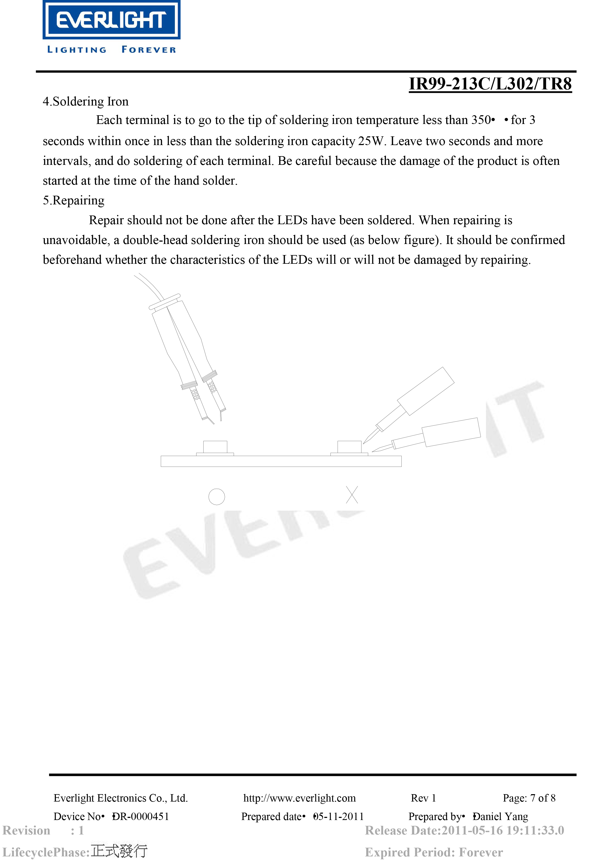 亿光贴片020红外发射管IR99-213C/L302/TR8规格书PDF