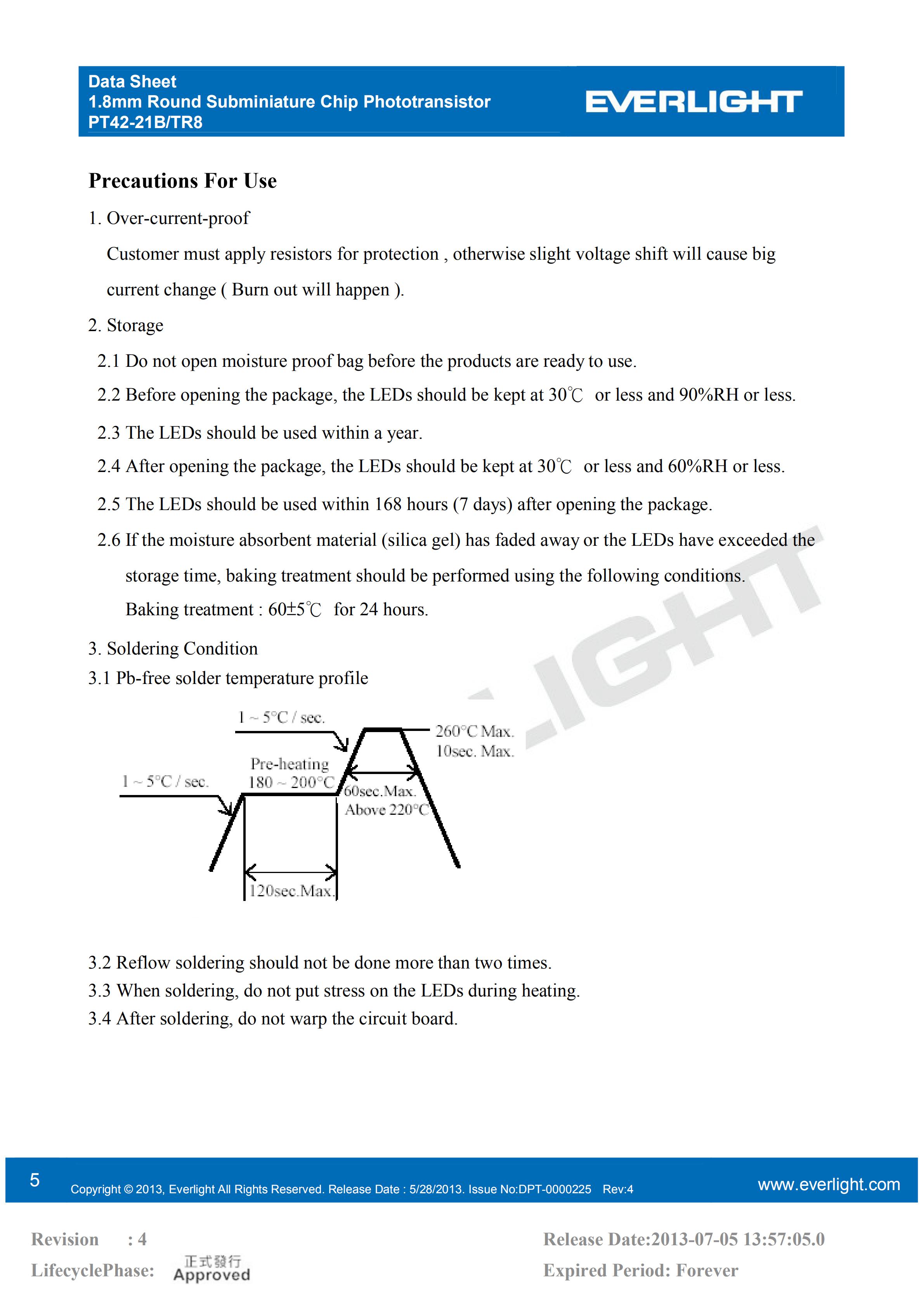 亿光贴片三极管红外接收管PT42-21B/TR8规格书PDF（数据表）