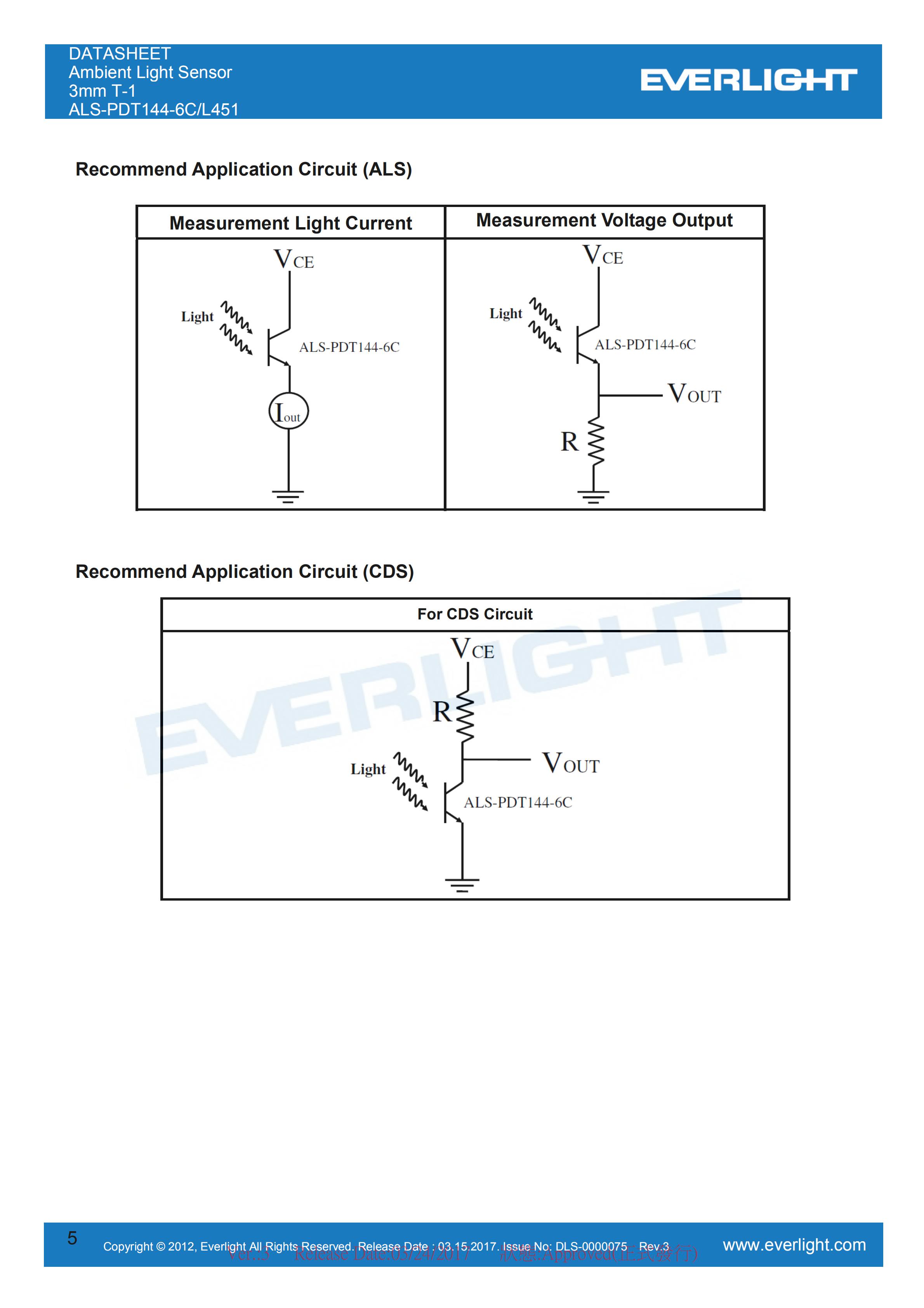 亿光直插环境光传感器ALS-PDT144-6C/L451光学传感器规格书（数据表PDF）