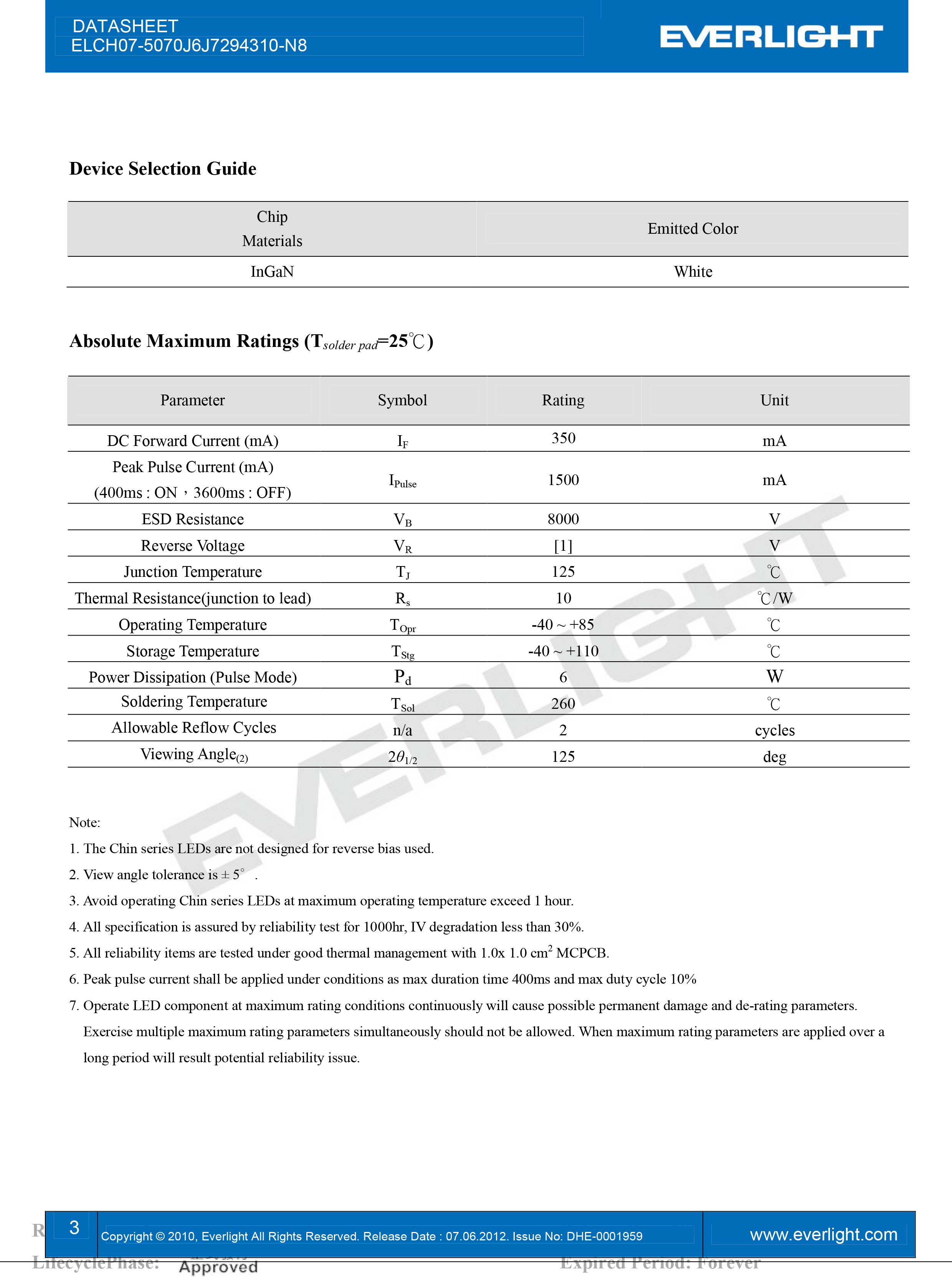 亿光2016闪光灯珠ELCH07-5070J6J7294310-N8规格书PDF