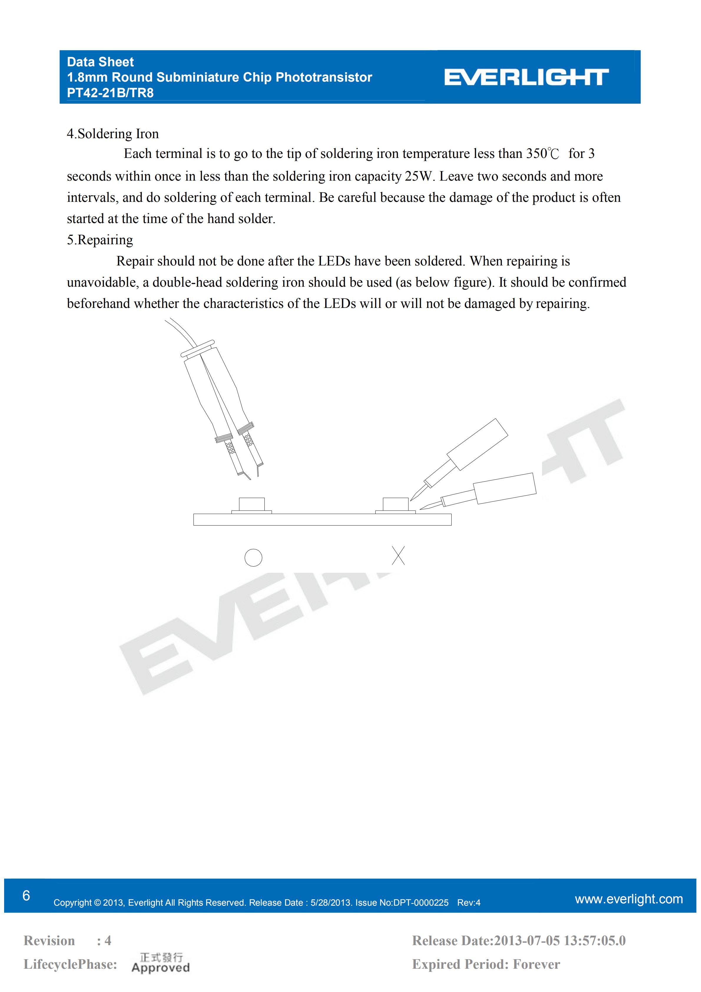 亿光贴片三极管红外接收管PT42-21B/TR8规格书PDF（数据表）